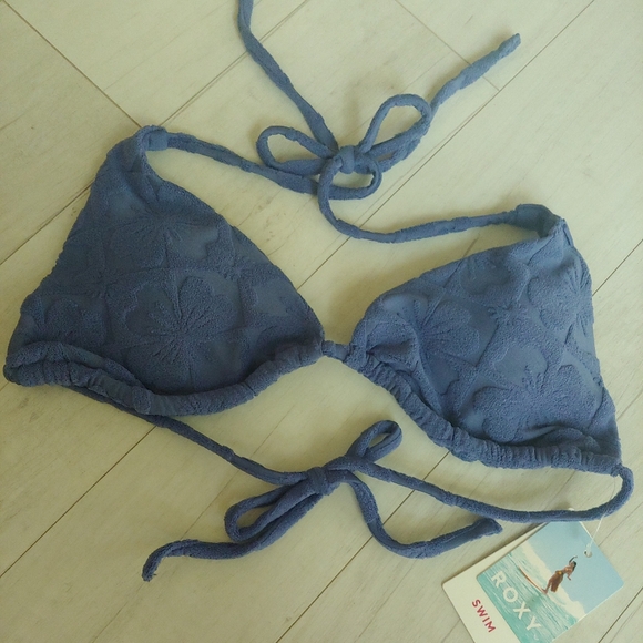 ROXY NEW Sun Click Terry Stretch Tiki Triangle Top - Picture 4 of 15